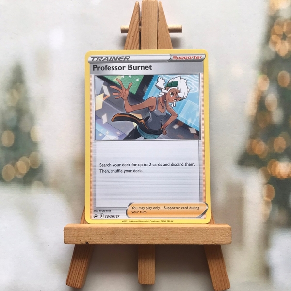 Thẻ hình Pokemon Professor Burnet SWSH167 - Lá bài lẻ Promo tiếng Anh chính hãng