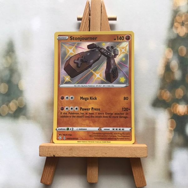 Thẻ hình Pokemon Stonjourner SV75/SV122 - Lá bài lẻ Shiny Rare tiếng Anh chính hãng