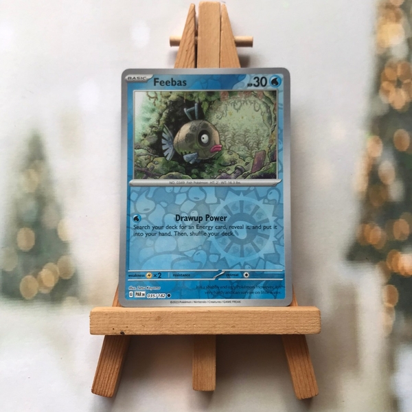 Thẻ hình Pokemon Feebas 035/182 - Lá bài lẻ Paradox Rift Common Reverse Holo tiếng Anh chính hãng ảnh 2