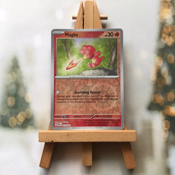 Thẻ hình Pokemon Magby 019/182 - Lá bài lẻ Paradox Rift Common Reverse Holo tiếng Anh chính hãng