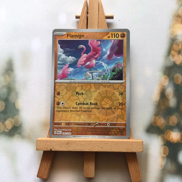 Thẻ hình Pokemon Flamigo 106/182 - Lá bài lẻ Paradox Rift Common Reverse Holo tiếng Anh chính hãng