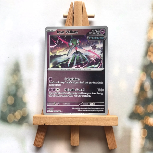 Thẻ hình Pokemon Iron Valiant 080/162 - Lá bài lẻ Temporal Forces Holo Rare Reverse Holo tiếng Anh chính hãng ảnh 4