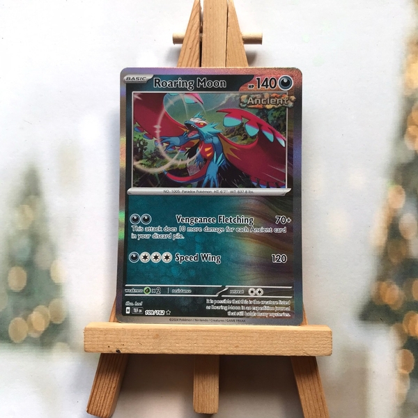 Thẻ hình Pokemon Roaring Moon 109/162 - Lá bài lẻ Temporal Forces Holo Rare Reverse Holo tiếng Anh chính hãng ảnh 3