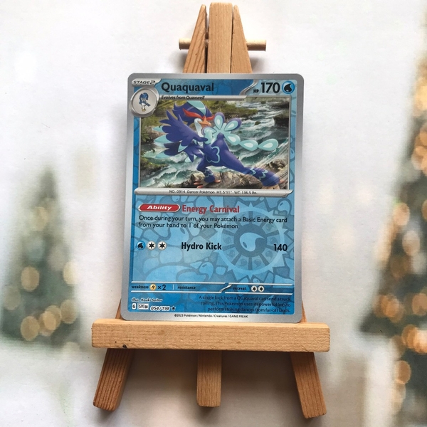 Thẻ hình Pokemon Quaquaval 054/198 - Lá bài Scarlet & Violet Base Set Reverse Holo Rare Theme Deck Exclusive tiếng Anh chính hãng ảnh 2