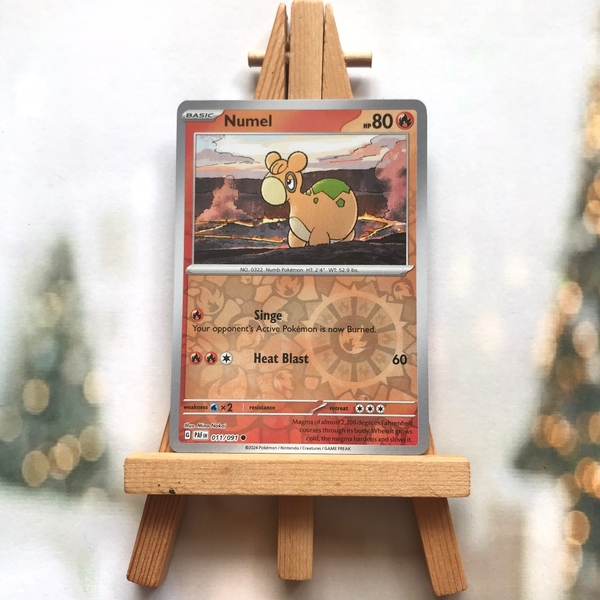 Thẻ hình Pokemon Numel 011/091 - Lá bài lẻ Paldean Fates Common Reverse Holo tiếng Anh chính hãng