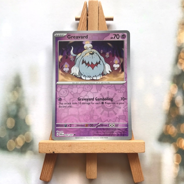Thẻ hình Pokemon Greavard 042/091 - Lá bài lẻ Paldean Fates Common Reverse Holo tiếng Anh chính hãng