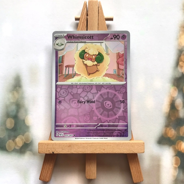 Thẻ hình Pokemon Whimsicott 035/091 - Lá bài lẻ Scarlet&Violet: Paldean Fates Uncommon Reverse Holo tiếng Anh chính hãng