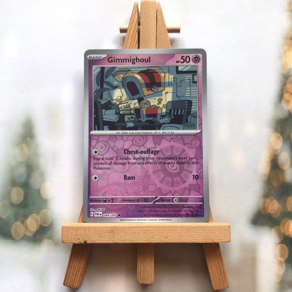 Thẻ hình Pokemon Gimmighoul 044/091 - Lá bài lẻ Paldean Fates Uncommon Reverse Holo tiếng Anh chính hãng