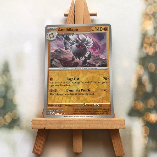 Thẻ hình Pokemon Annihilape 047/091 - Lá bài lẻ Paldean Fates Holo Rare Reverse Holo tiếng Anh chính hãng ảnh 2