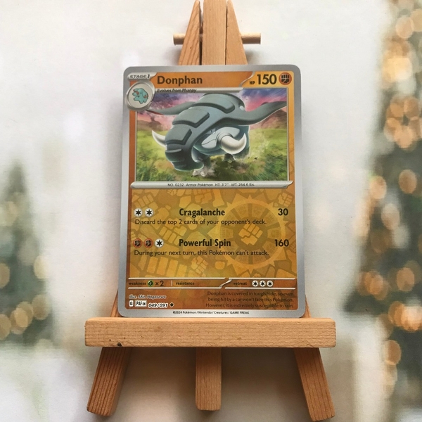 Thẻ hình Pokemon Donphan 049/091 - Lá bài lẻ Paldean Fates Uncommon Reverse Holo tiếng Anh chính hãng