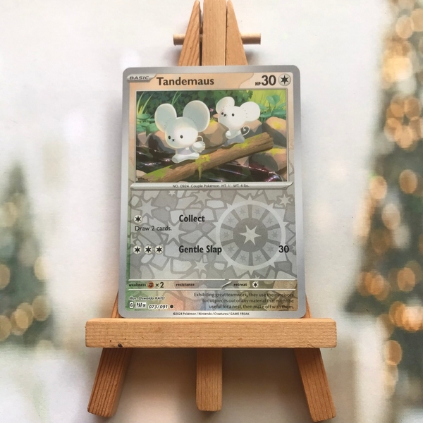 Thẻ hình Pokemon Tandemaus 073/091 - Lá bài lẻ Paldean Fates Common Reverse Holo tiếng Anh chính hãng