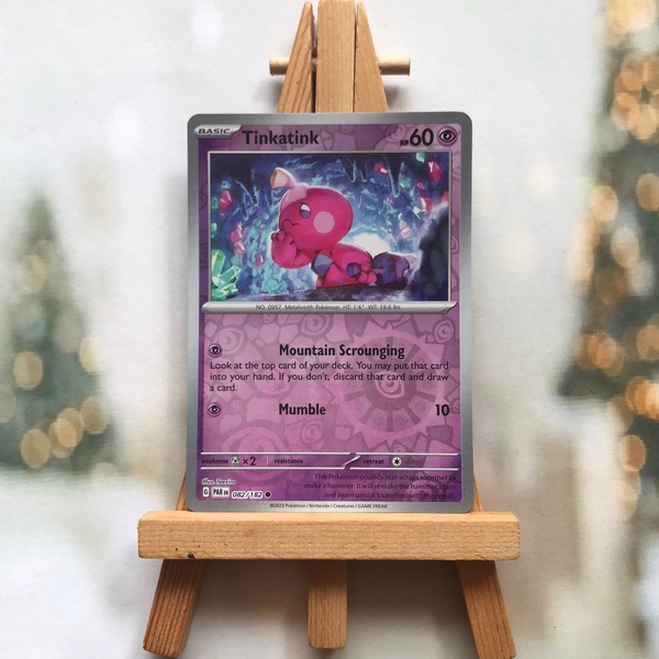 Thẻ hình Pokemon Tinkatink 082/182 - Lá bài lẻ Paradox Rift Common Reverse Holo tiếng Anh chính hãng