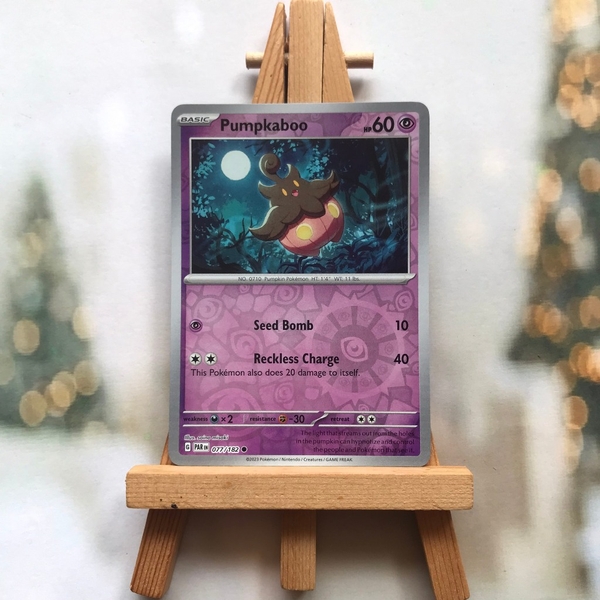 Thẻ hình Pokemon Pumpkaboo 077/182 - Lá bài lẻ Paradox Rift Common Reverse Holo tiếng Anh chính hãng