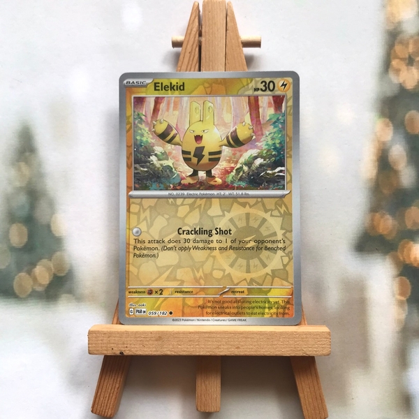 Thẻ hình Pokemon Elekid 059/182 - Lá bài lẻ Paradox Rift Common Reverse Holo tiếng Anh chính hãng