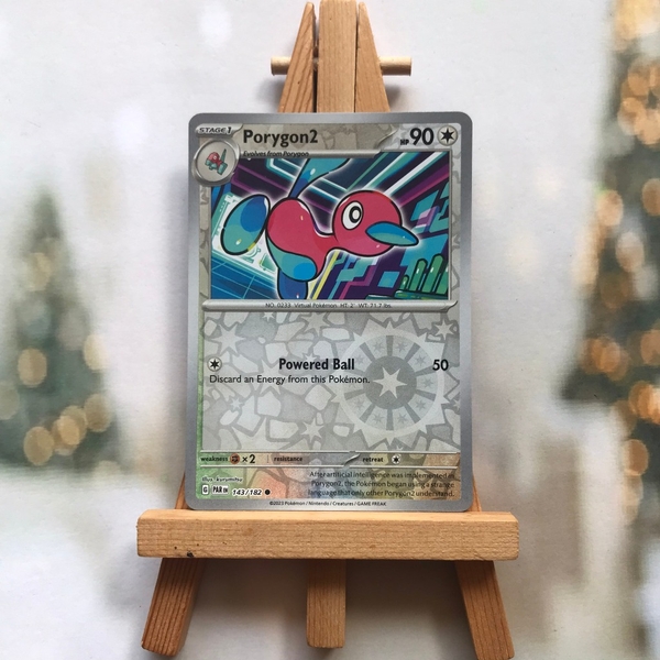 Thẻ hình Pokemon Porygon2 143/182 - Lá bài lẻ Paradox Rift Common Reverse Holo tiếng Anh chính hãng