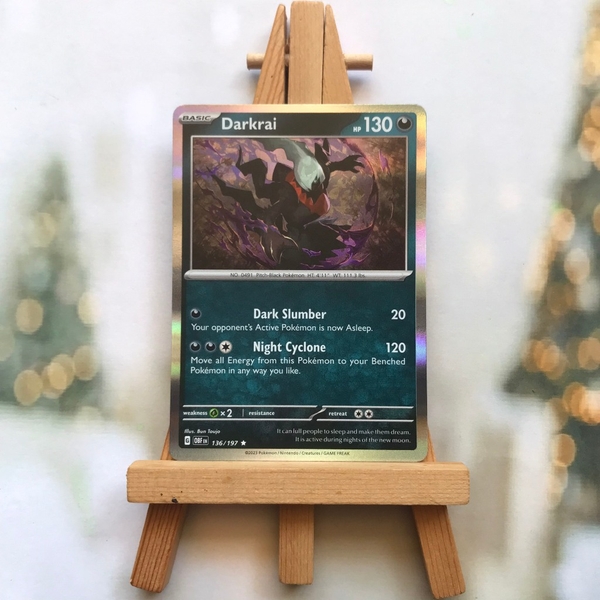 Thẻ hình Pokemon Darkrai 136/197 - Lá bài lẻ Obsidian Flames Rare Reverse Holo tiếng Anh chính hãng ảnh 2