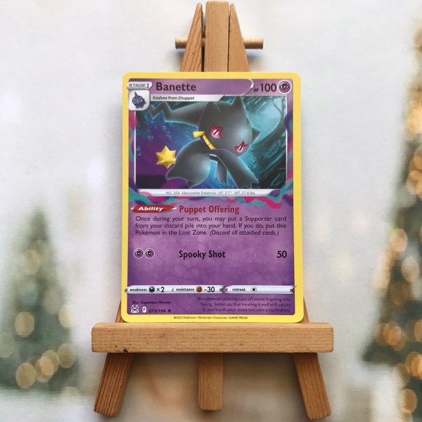 Thẻ hình Pokemon Banette 073/196 - Lá bài lẻ Sword & Shield: Lost Origin Rare tiếng Anh chính hãng ảnh 2