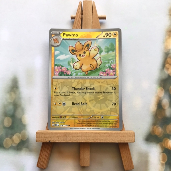 Thẻ hình Pokemon Pawmo 075/198 - Lá bài lẻ Scarlet & Violet Base Set Common Reverse Holo tiếng Anh chính hãng