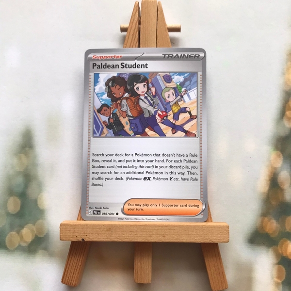 Thẻ hình Pokemon Paldean Student 086/091 - Lá bài lẻ Paldean Fates Common Reverse Holo tiếng Anh chính hãng ảnh 4