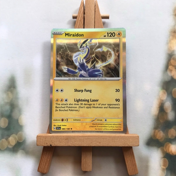 Thẻ hình Pokemon Miraidon 080/198 - Lá bài lẻ Scarlet & Violet Holo Rare Reverse Holo tiếng Anh chính hãng ảnh 5