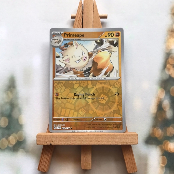 Thẻ hình Pokemon Primeape 108/198 - Lá bài lẻ Scarlet & Violet Base Set Common Reverse Holo tiếng Anh chính hãng