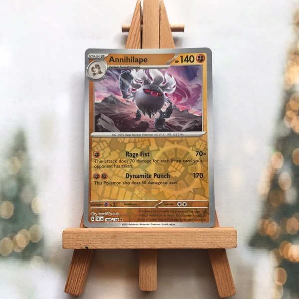 Thẻ hình Pokemon Annihilape 109/198 - Lá bài lẻ Scarlet & Violet Base Set Holo Rare Reverse Holo tiếng Anh chính hãng ảnh 3
