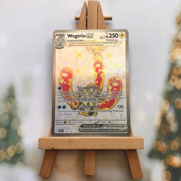 Thẻ hình Pokemon Wugtrio ex 190/162 - Lá bài lẻ Temporal Forces Full Art Secret Rare tiếng Anh chính hãng