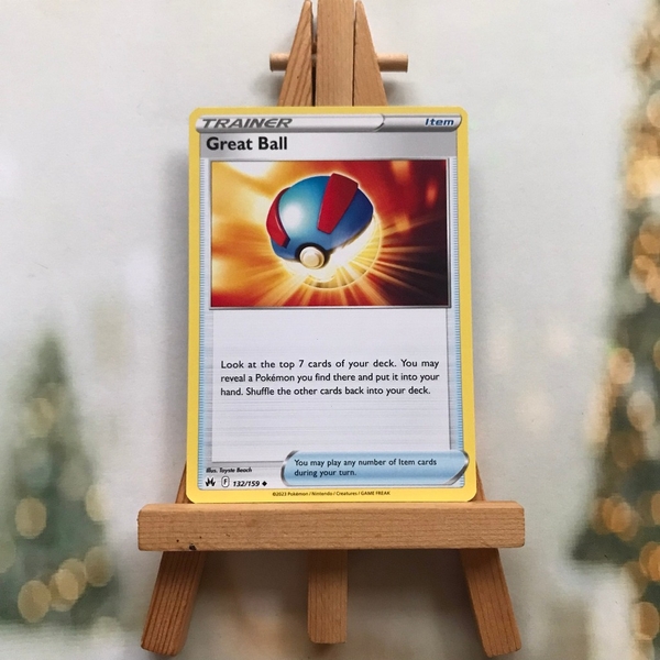 Thẻ hình Pokemon Great Ball 132/159 - Lá bài Crown Zenith Uncommon Reverse Holo tiếng Anh chính hãng ảnh 2