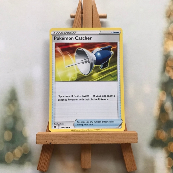 Thẻ hình Pokemon Pokemon Catcher 138/159 - Lá bài lẻ Crown Zenith Uncommon Reverse Holo tiếng Anh chính hãng ảnh 2