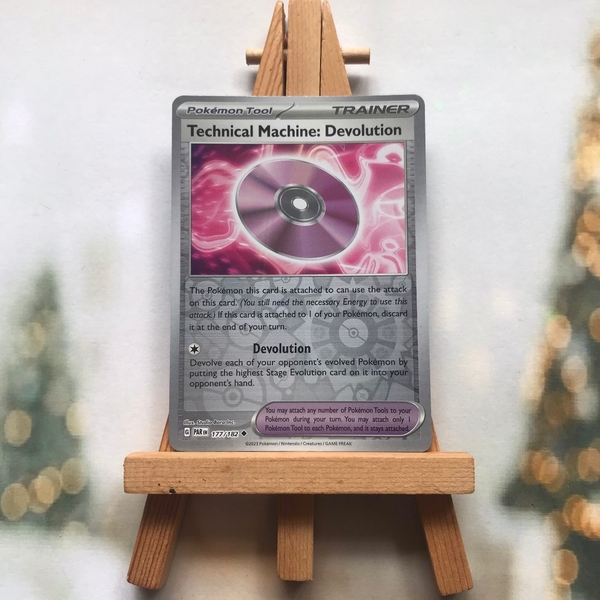 Thẻ hình Pokemon Technical Machine: Devolution 177/182 - Lá bài lẻ Paradox Rift Uncommon Reverse Holo tiếng Anh chính hãng ảnh 3