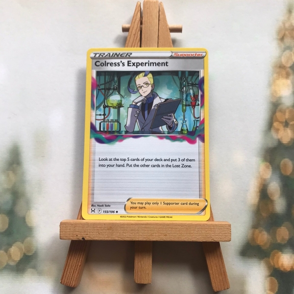 Thẻ hình Pokemon Colress's Experiment 155/196 - Lá bài lẻ Lost Origin Uncommon Reverse Holo tiếng Anh chính hãng ảnh 3