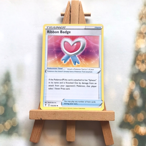 Thẻ hình Pokemon Ribbon Badge 155/203 - Lá bài lẻ Evolving Skies Uncommon Reverse Holo tiếng Anh chính hãng