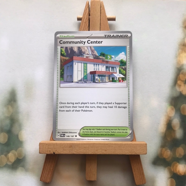 Thẻ hình Pokemon Community Center 146/167 - Lá bài lẻ Scarlet&Violet Twilight Masquerade Uncommon tiếng Anh chính hãng ảnh 2