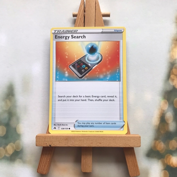 Thẻ hình Pokemon Energy Search 128/159 - Lá bài lẻ Crown Zenith Uncommon Reverse Holo tiếng Anh chính hãng