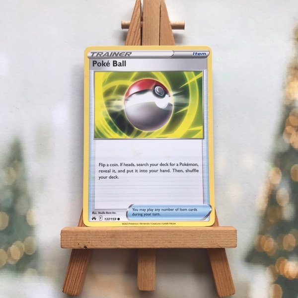 Thẻ hình Pokemon Poke Ball 137/159 - Lá bài Sword & Shield: Crown Zenith Common Reverse Holo tiếng Anh ảnh 4