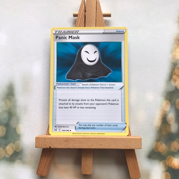 Thẻ hình Pokemon Panic Mask 165/196 - Lá bài Sword & Shield: Lost Origin Uncommon Reverse Holo tiếng Anh chính hãng ảnh 3