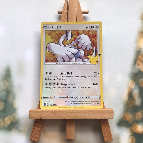 Thẻ hình Pokemon Lugia 22/25 - Lá bài lẻ 25th Celebrations Holo Rare tiếng Anh chính hãng