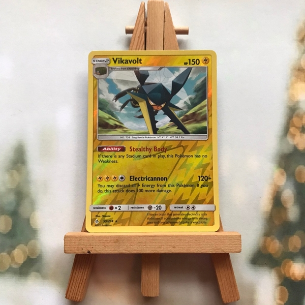 Thẻ hình Pokemon Vikavolt 59/214 - Lá bài lẻ Sun & Moon Unbroken Bonds Rare Reverse Holo tiếng Anh chính hãng ảnh 2