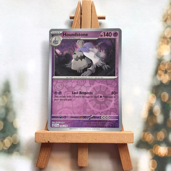 Thẻ hình Pokemon Houndstone 106/198 - Lá bài lẻ Scarlet & Violet Base Set Holo Rare Reverse Holo tiếng Anh chính hãng