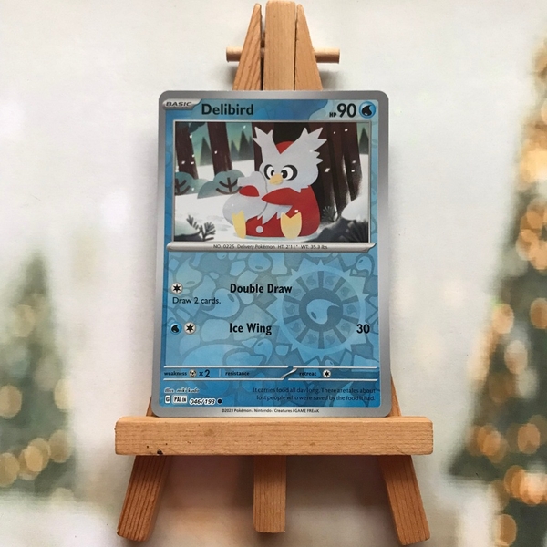 Thẻ hình Pokemon Delibird 046/193 - Lá bài lẻ Scarlet & Violet: Paldea Evolved Reverse Holo tiếng Anh chính hãng ảnh 2