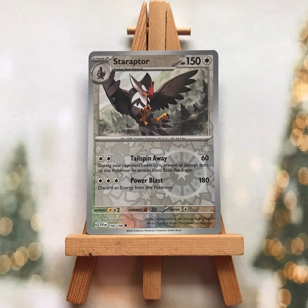 Thẻ hình Pokemon Staraptor 150/198 - Lá bài lẻ Scarlet & Violet Base Set Reverse Holo tiếng Anh chính hãng ảnh 2