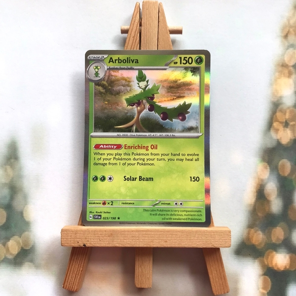 Thẻ hình Pokemon Arboliva 023/198 - Lá bài lẻ Scarlet & Violet Base Set Holo Rare Reverse Holo tiếng Anh chính hãng ảnh 4