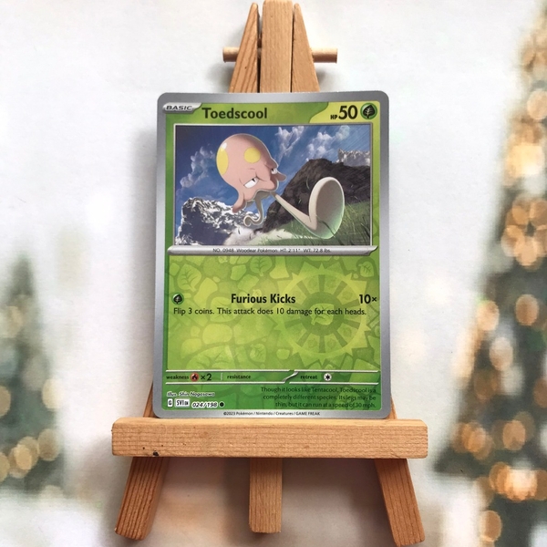 Thẻ hình Pokemon Toedscool 024/198 - Lá bài lẻ Scarlet & Violet Base Set Common Reverse Holo tiếng Anh chính hãng