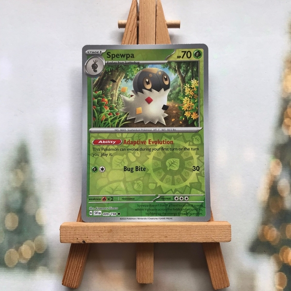 Thẻ hình Pokemon Spewpa 009/198 - Lá bài lẻ Scarlet & Violet Base Set Common Reverse Holo tiếng Anh chính hãng ảnh 3