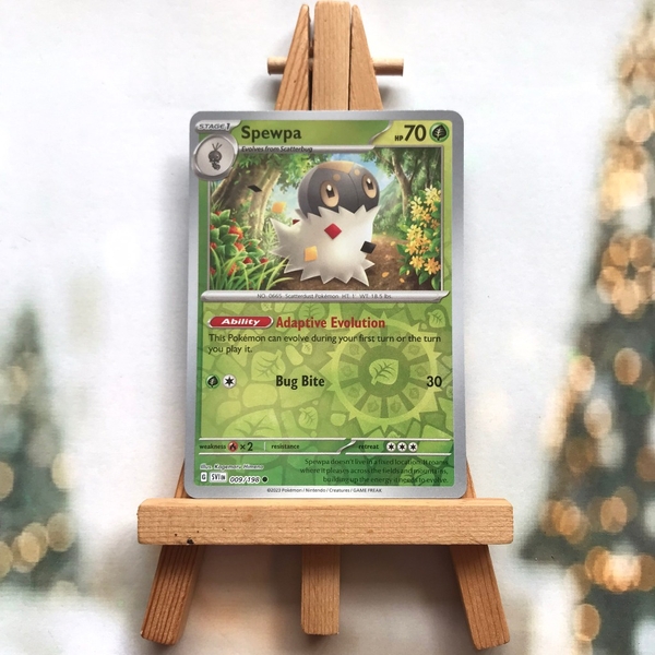 Thẻ hình Pokemon Spewpa 009/198 - Lá bài lẻ Scarlet & Violet Base Set Common Reverse Holo tiếng Anh chính hãng