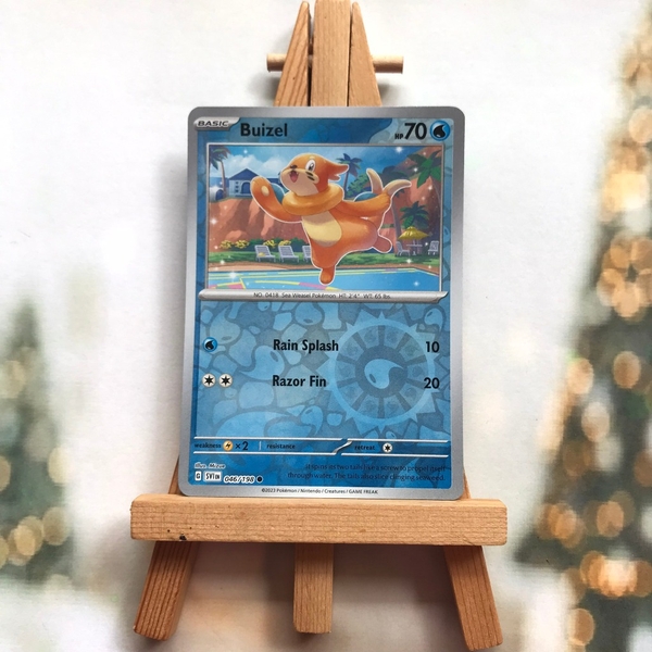 Thẻ hình Pokemon Buizel 046/198 - Lá bài lẻ Scarlet & Violet Base Set Common Reverse Holo tiếng Anh chính hãng ảnh 2
