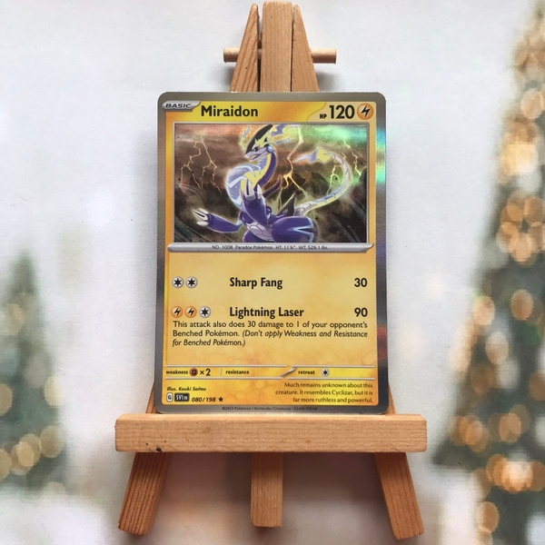 Thẻ hình Pokemon Miraidon 080/198 - Lá bài lẻ Scarlet & Violet Holo Rare Reverse Holo tiếng Anh chính hãng ảnh 4
