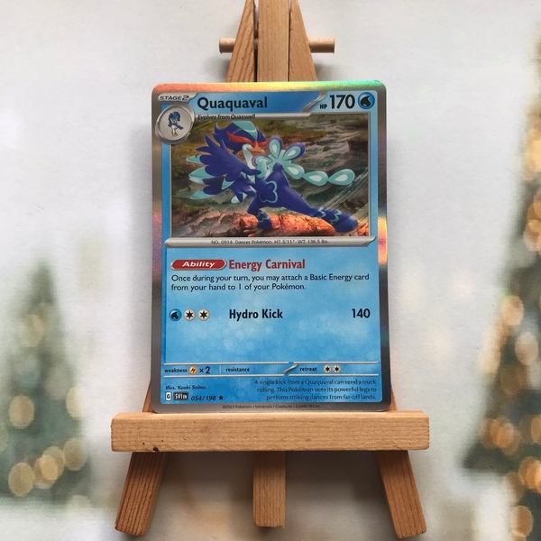 Thẻ hình Pokemon Quaquaval 054/198 - Lá bài Scarlet & Violet Base Set Reverse Holo Rare Theme Deck Exclusive tiếng Anh chính hãng ảnh 4