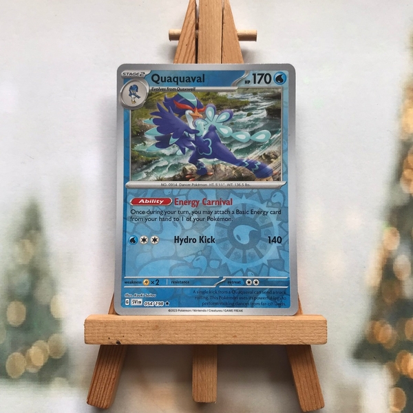 Thẻ hình Pokemon Quaquaval 054/198 - Lá bài Scarlet & Violet Base Set Reverse Holo Rare Theme Deck Exclusive tiếng Anh chính hãng ảnh 5
