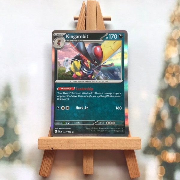 Thẻ hình Pokemon Kingambit 134/198 - Lá bài Scarlet & Violet Base Set Holo Rare Reverse Holo tiếng Anh chính hãng ảnh 3